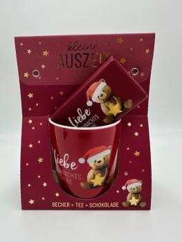 Geschenkset: Kleine Auszeit für dich "Herzensfreundin", Tasse, Tee, Schokolade